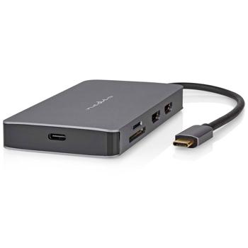 USB Multi-Port-Adapter USB-C male auf 2x HDMI, RJ45, 2x USB-A, USB-C +PD3 und CardReader