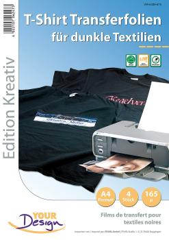 4 T-shirt transfer films for colorful textiles A4 Inkjet