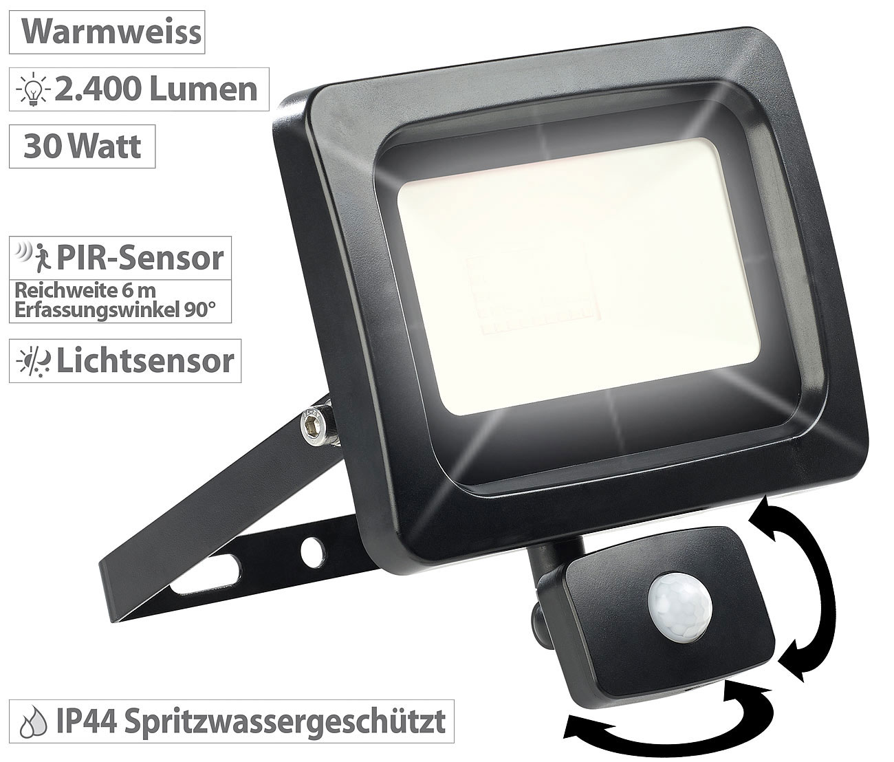 30 watt led floodlight with pir sensor new arrivals