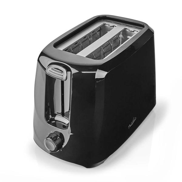 Kompakter Toaster, 2ScheibenToaster mit 6 Röstsstufen, 700 W, schwarz