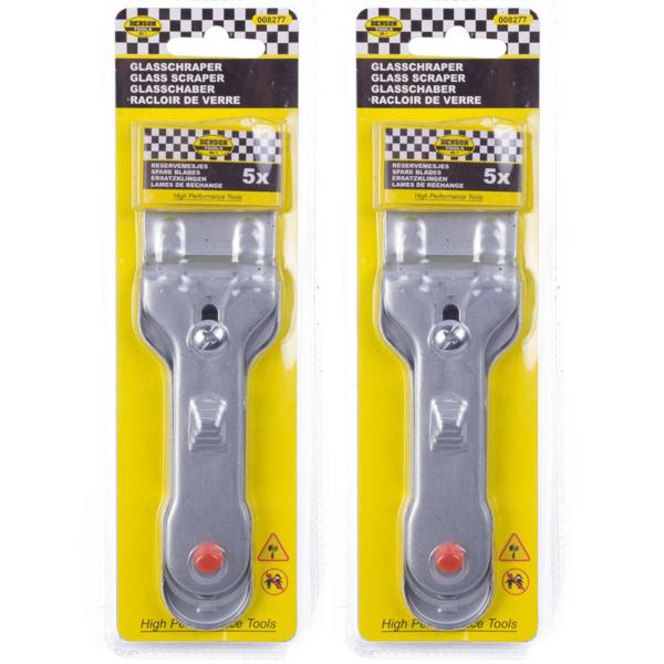 set of 2 ceramic hob scrapers with 10 replacement blades, hob scraper