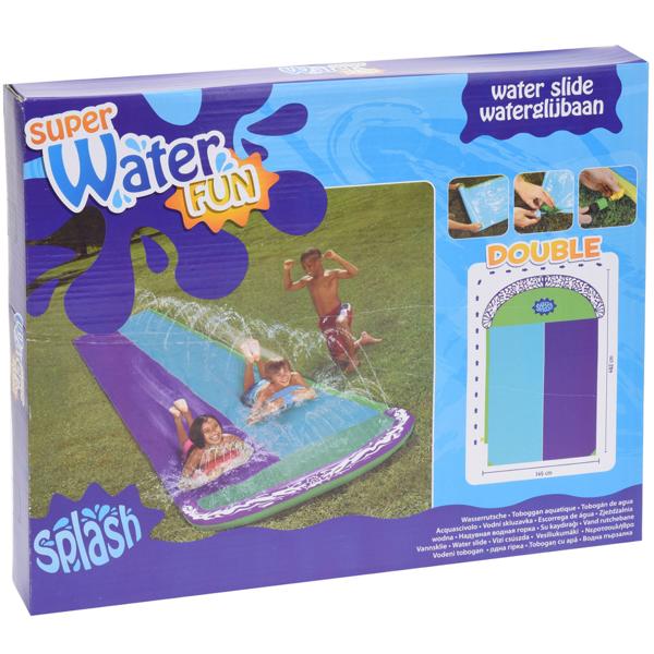 Toboggan à eau, gonflable, avec fontaines, 480 x 145 cm PEARL
